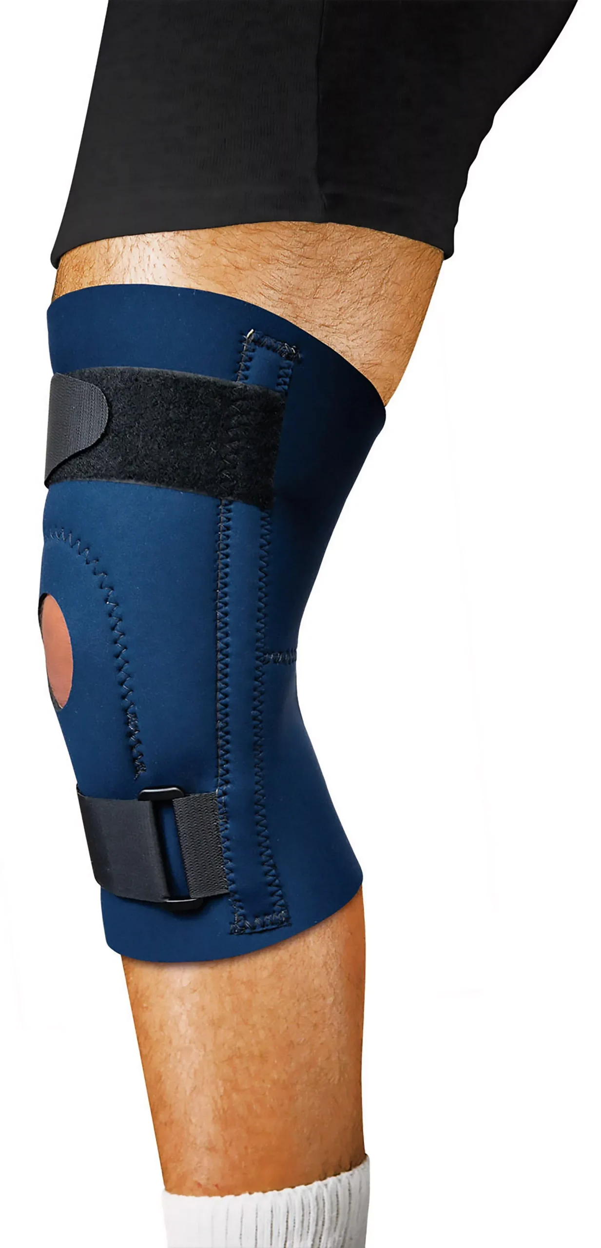 Scott Specialties Knee Support, Medium Sleeve / Open Patella, Blue, 1/EA