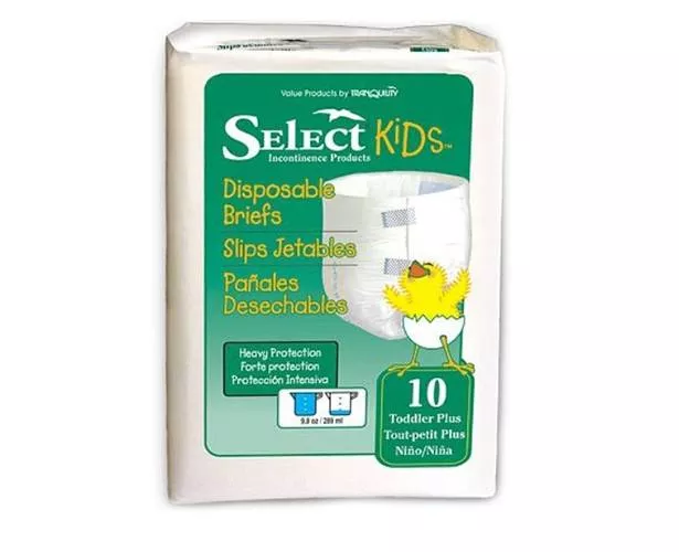 Select Disposable Briefs, Toddler Size