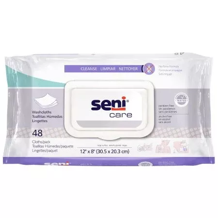 Seni Care Rinse-Free Bath Wipe, Soft Pack