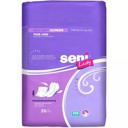 Seni Lady Ultimate Female Disposable Bladder Control Pad, Heavy Absorbency, One Size Fits Most
