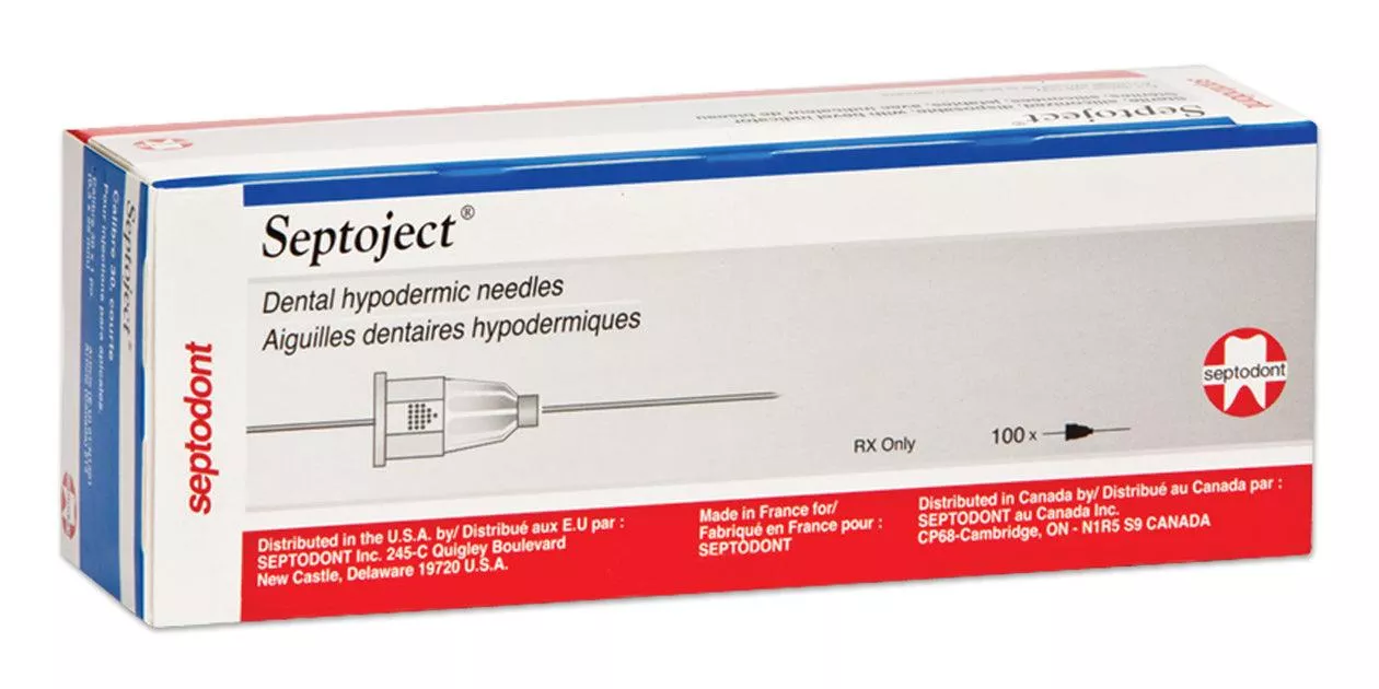 Septoject 30 Extra-Short Purple Needles, Disposable Sterile for use on Standard