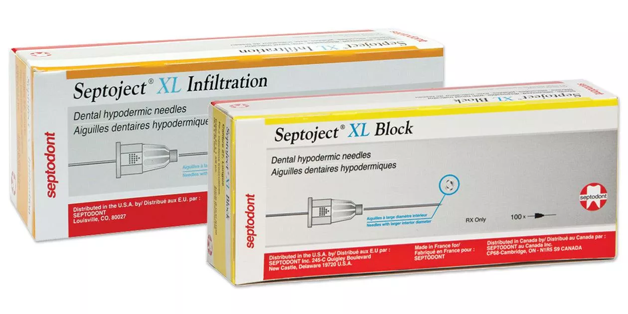 Septoject XL Dental Needles, 27ga for Nerve Blocks