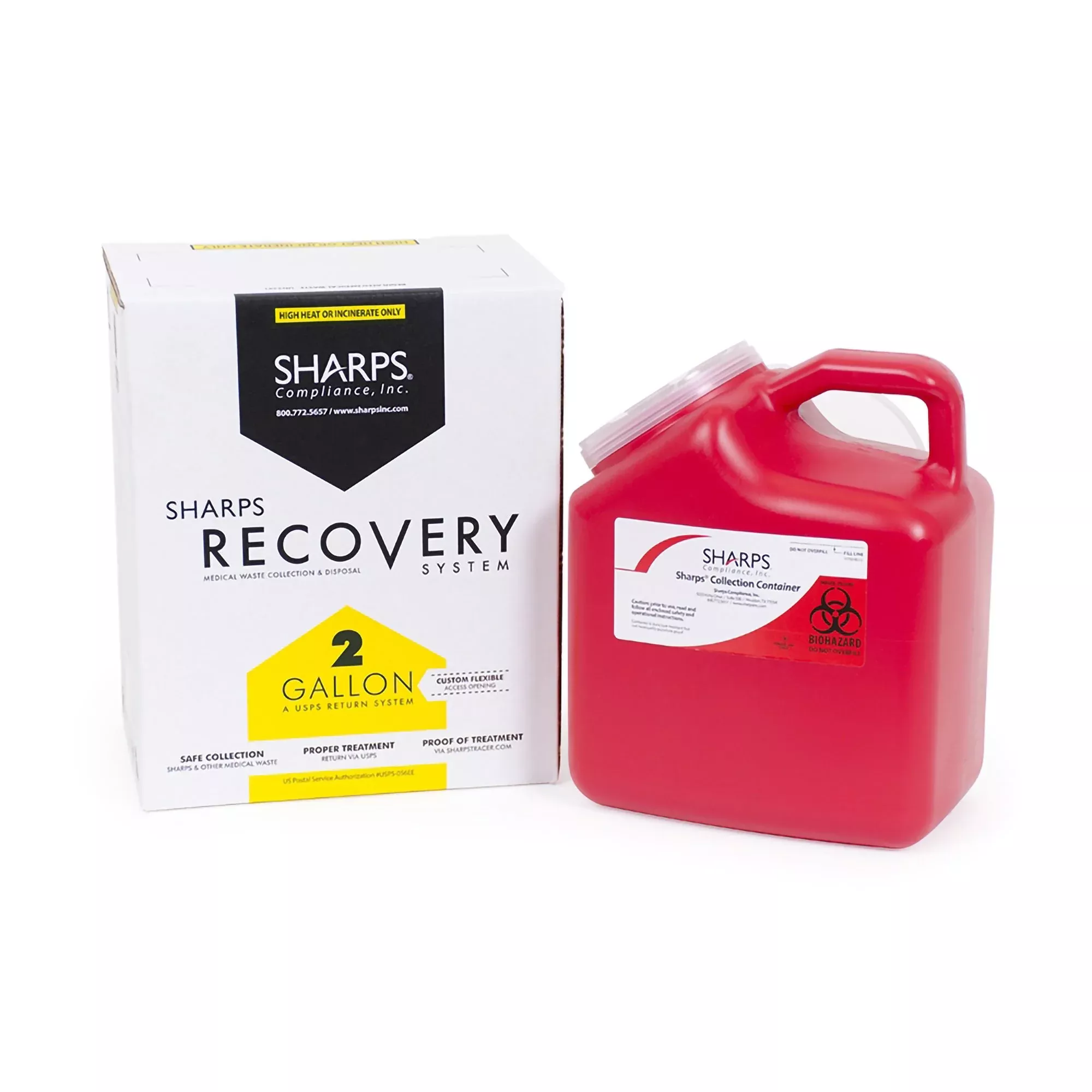 Sharps Mailback Chemotherapy Container, 2 Gallon