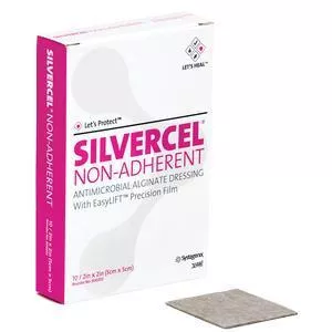 Silvercel Non-Adherent Antimicrobial Alginate Dressing 2" X 2"