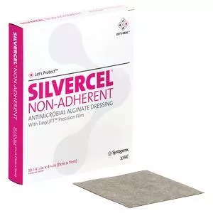 Silvercel Non-Adherent Antimicrobial Alginate Dressing 4-1/4" x 4-1/4"