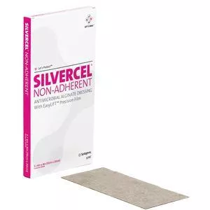 Silvercel Non-Adherent Antimicrobial Alginate Dressing 4" x 8"