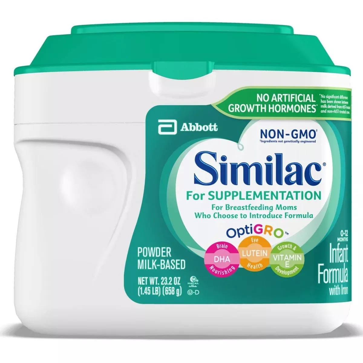 Similac For Supplementation Non-GMO Powder Infant Formula, 1.45 lbs. Canister