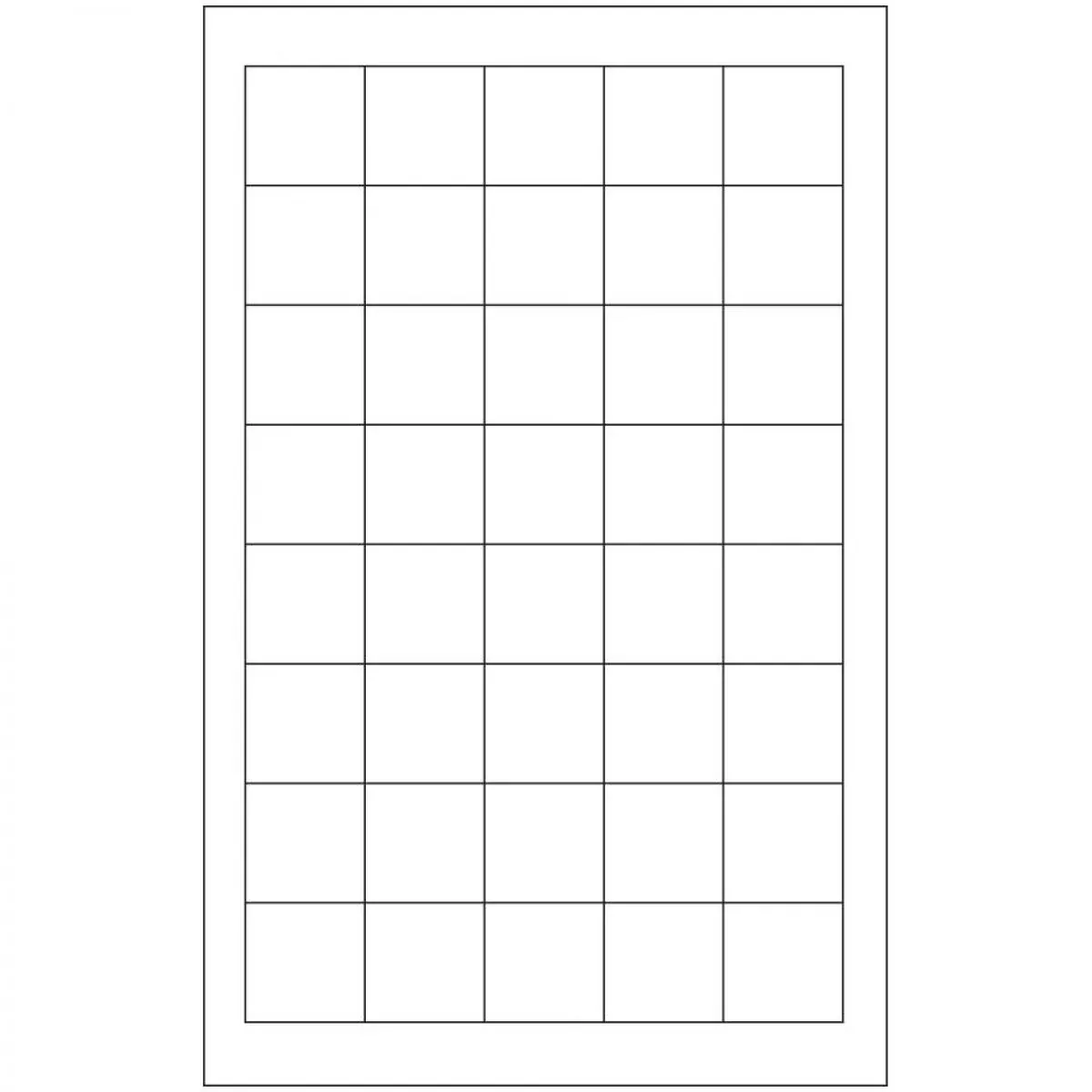 Slide Label (Paper, Permanent) 7/8" X 7/8" White - 40 Per Sheet, 25 Sheets Per Box