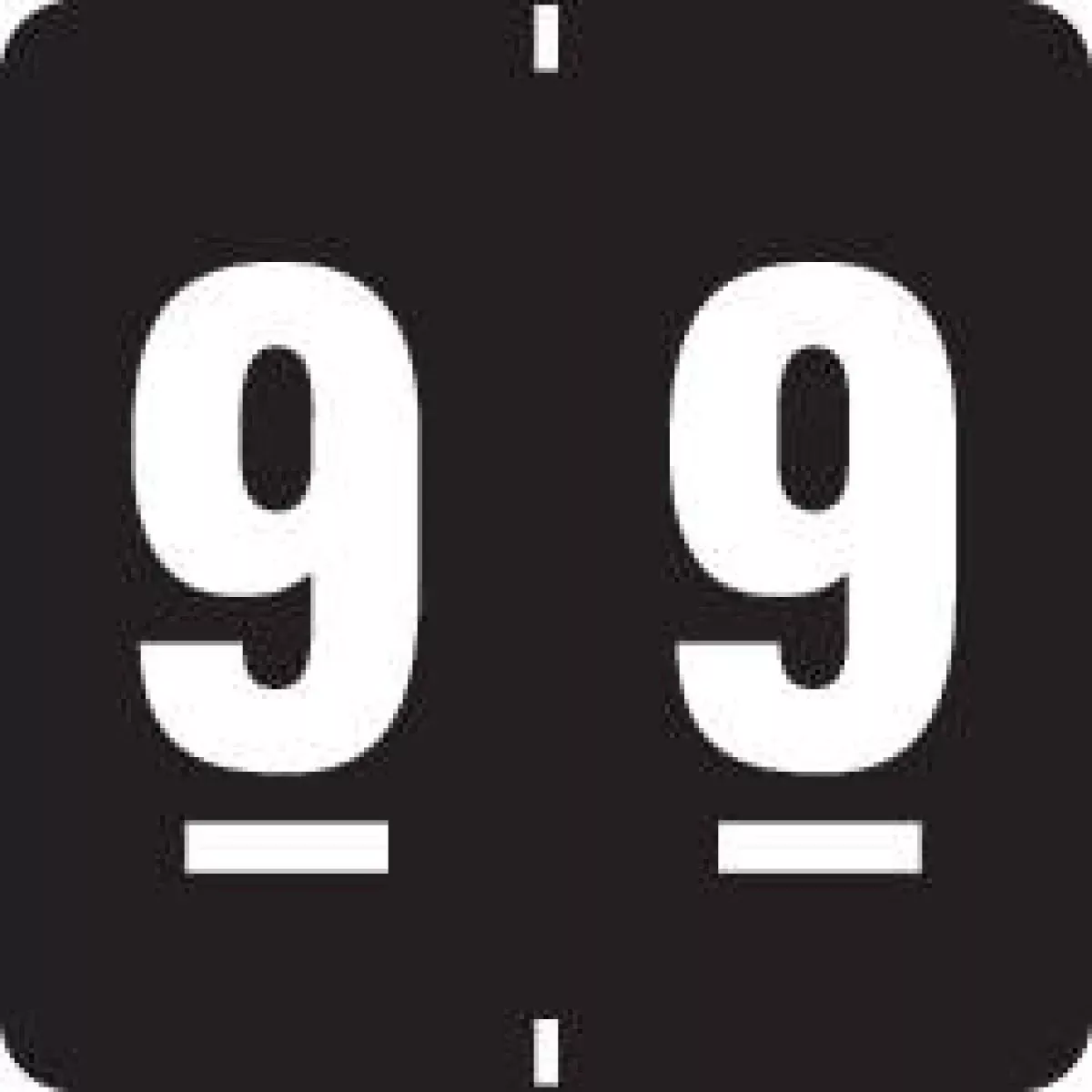 Smead Compatible Dcc Color Code Label Numeric "9" 1 1/2" X 1 1/2" Black Permanent - 1000 Per Roll