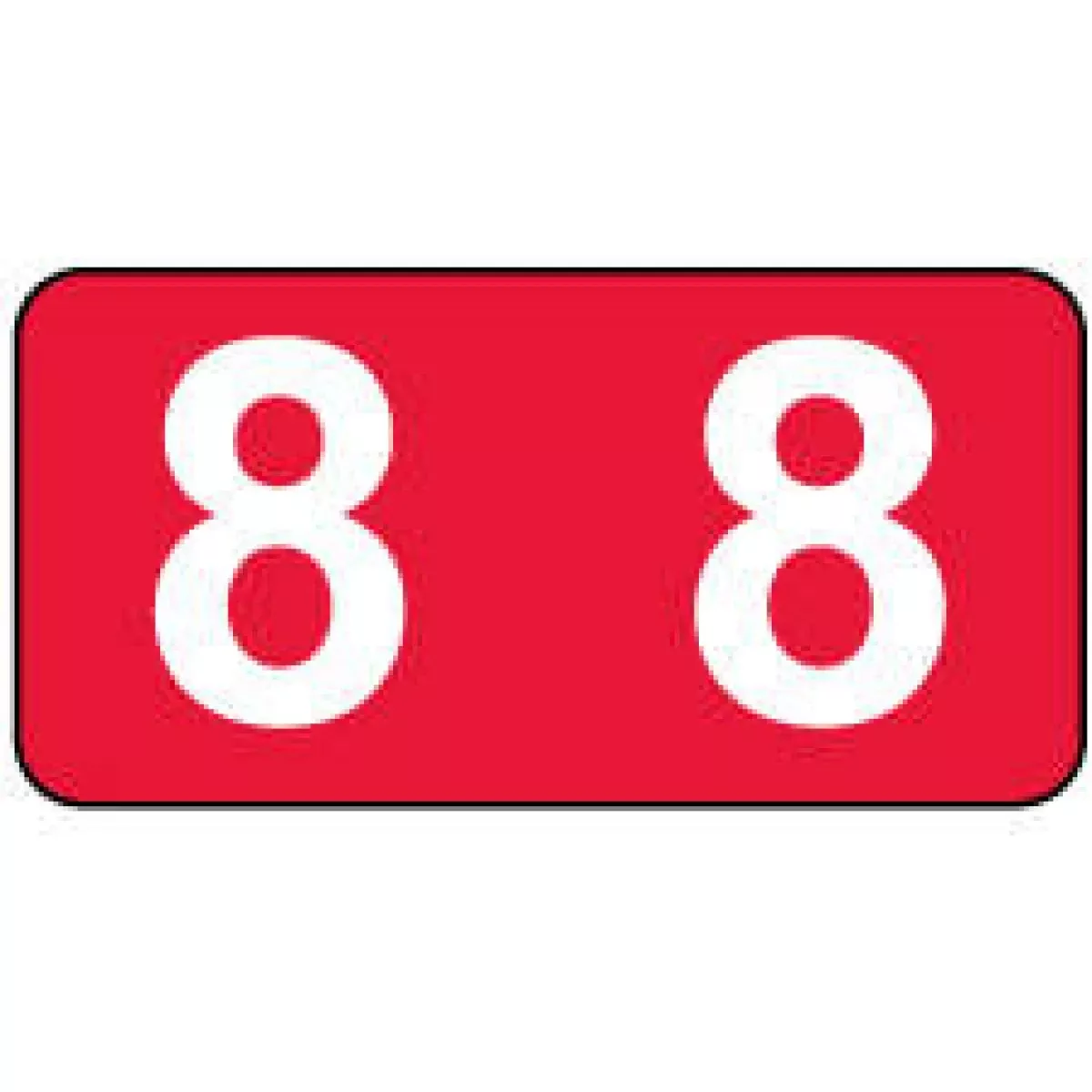 Smead Compatible Etsn Color Code Label Numeric "8" 1/2" X 1" Red Permanent 250 Per Pack