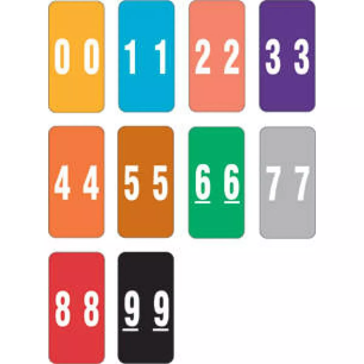 Smead Compatible Lcc Color Code Label Numeric 1" X 2" Assorted Colors Permanent - 500 Per Roll, 10 Rolls Per Set