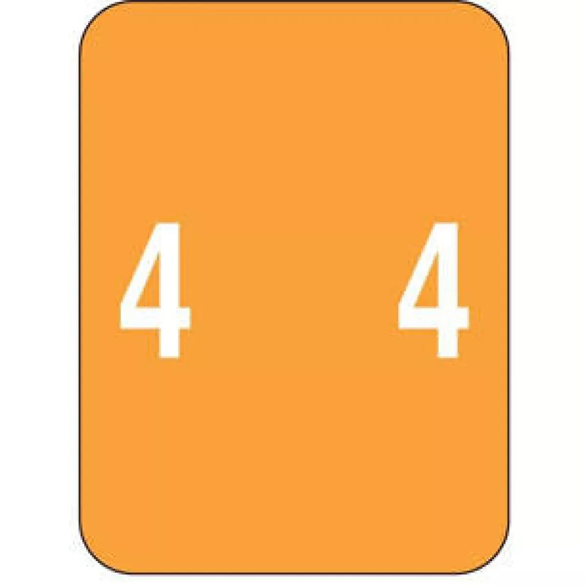 Smead Compatible Xlcc Color Code Label Numeric "4" 1 1/2" X 2" Orange Permanent 500 Per Roll