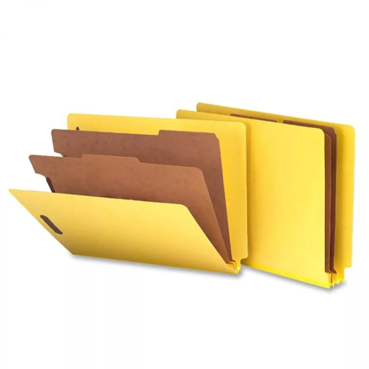 Smead End Tab Folder Fas# 1&3 20Pt Pressboard Yellow 2 Dividers 2" Expansion 12 1/4" X 9 1/2" 50 Per Case