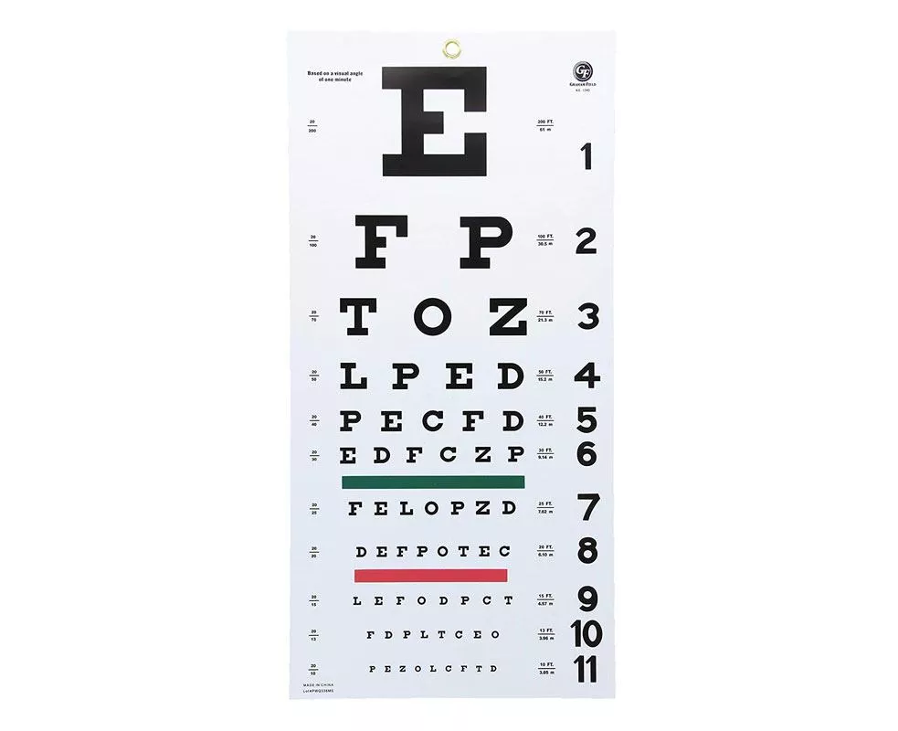 Snellen Plastic Eye Chart