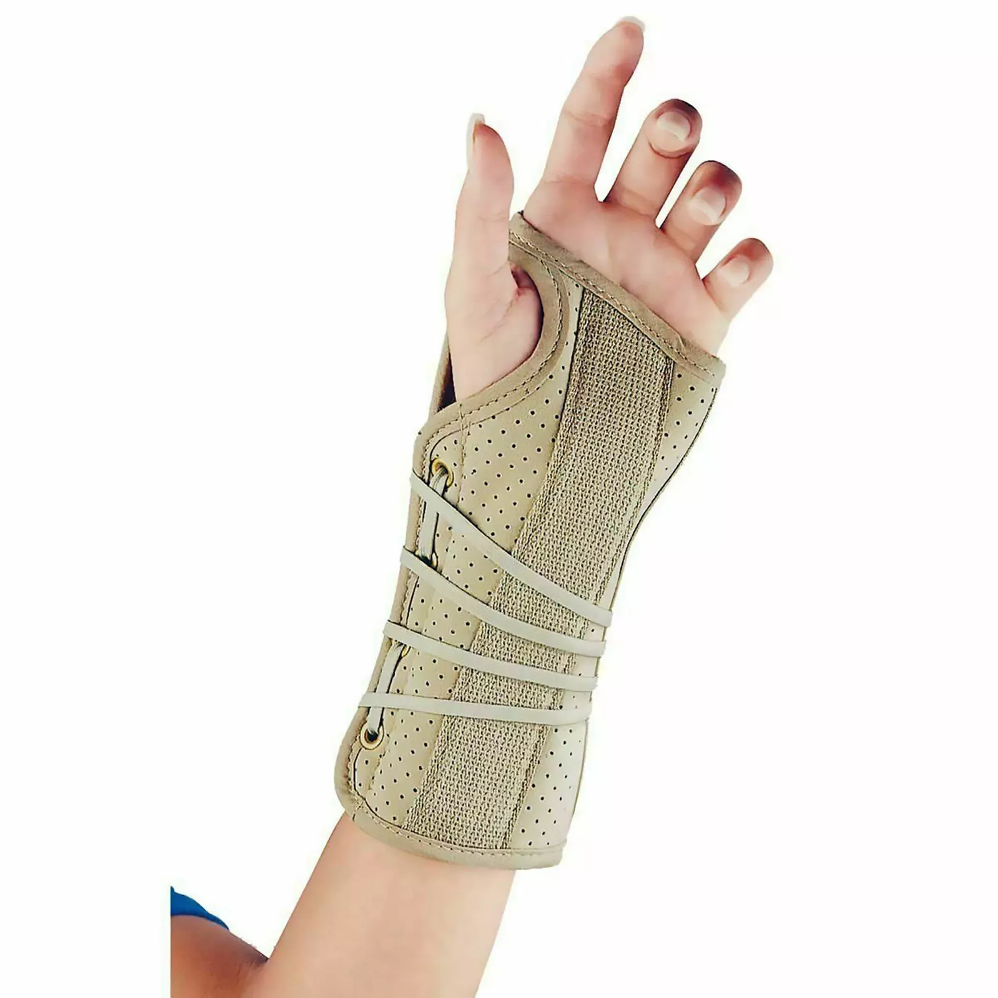 Soft Fit Wrist Brace, Medium, Left Hand, Beige Suede, 1/EA