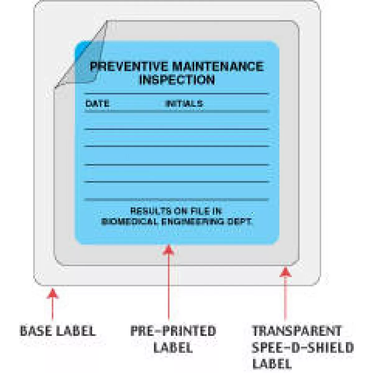 Spee-D-Shield Label Synthetic Permanent Clear 250 Per Roll