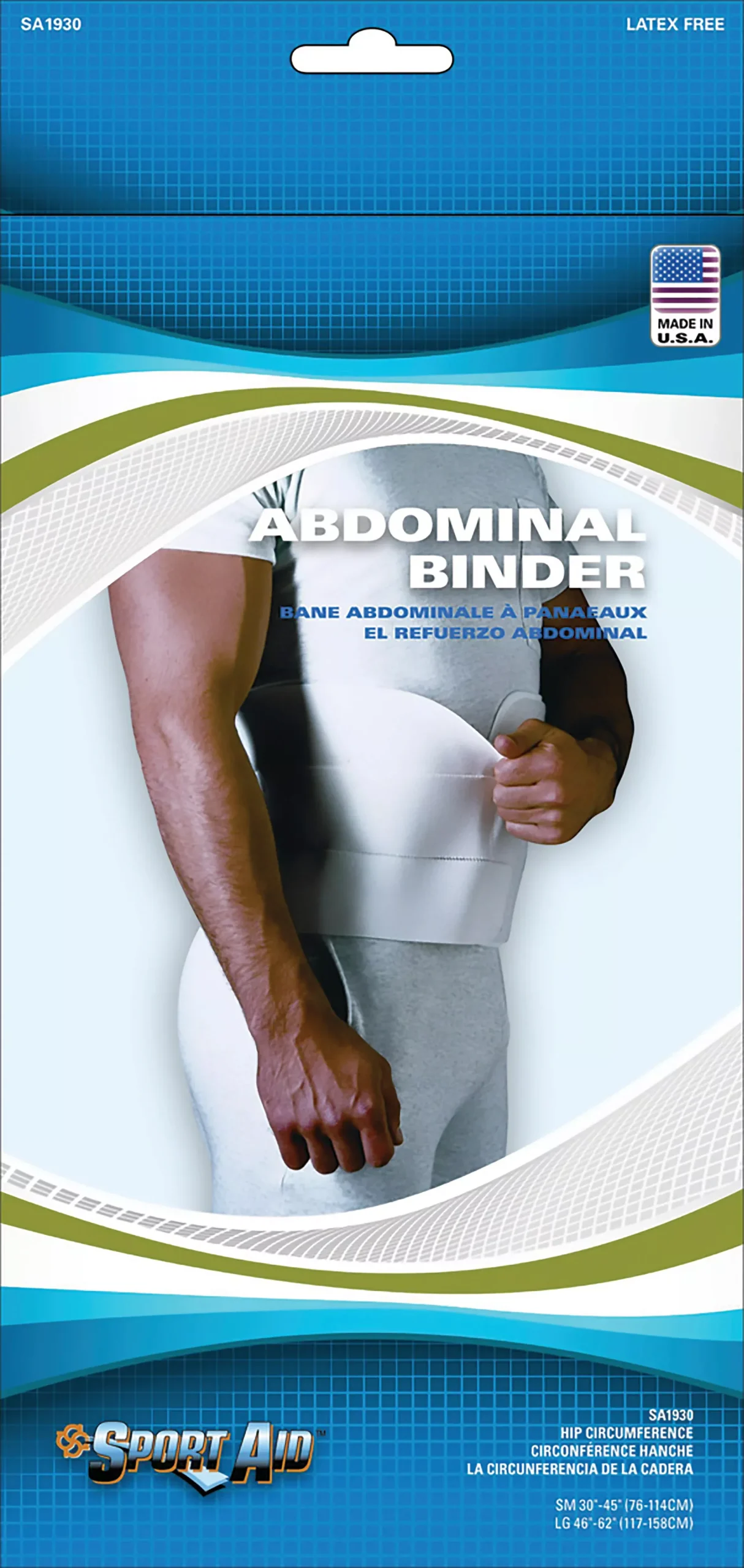 Sport-Aid™ Abdominal Binder, Small - 30 to 45 Inch Waist, White, 1/EA