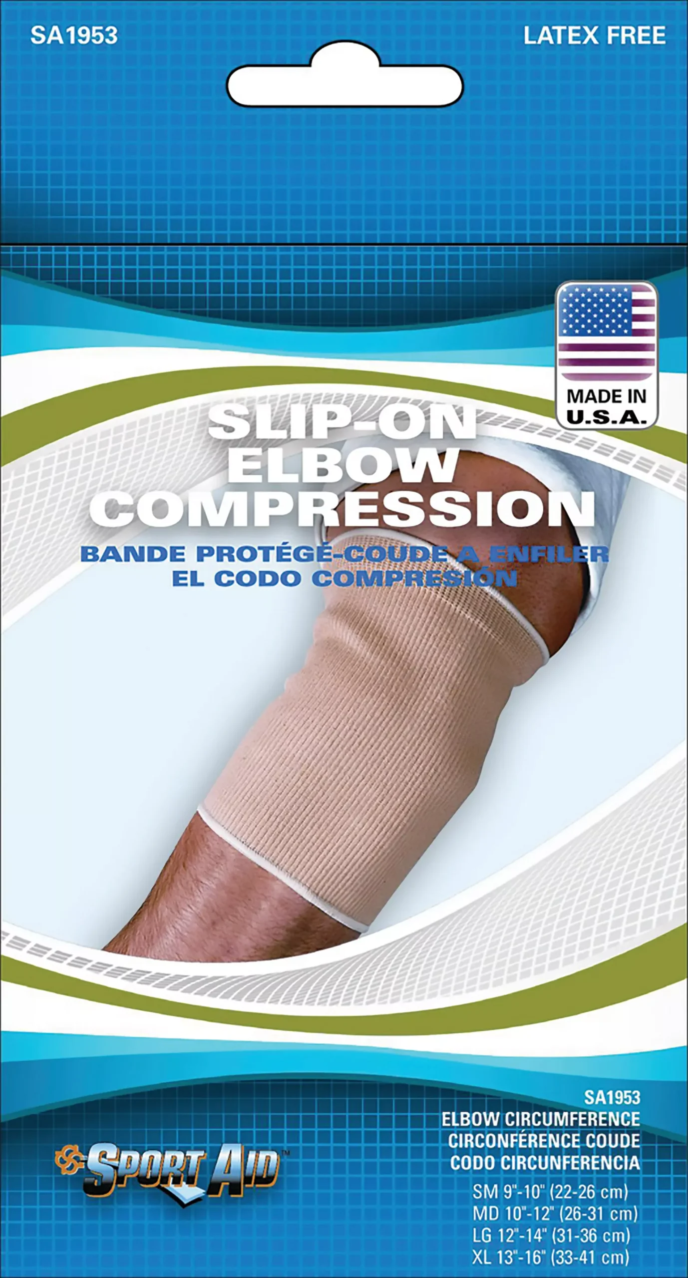 Sport-Aid™ Elbow Sleeve, Medium, Beige, 1/EA