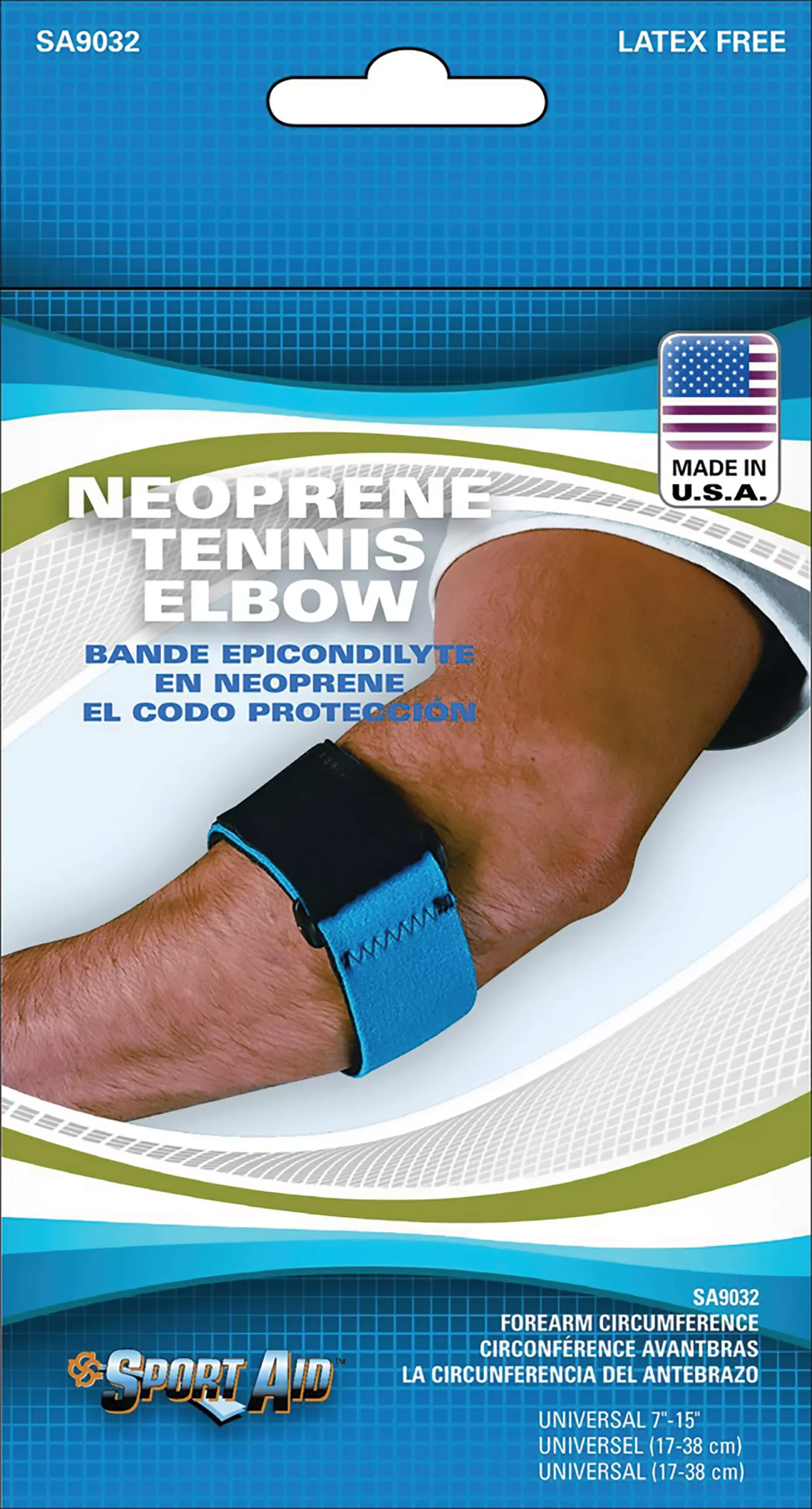 Sport-Aid™ Elbow Support, One Size Fits Most, 2-Inch Width, Blue, 1/EA
