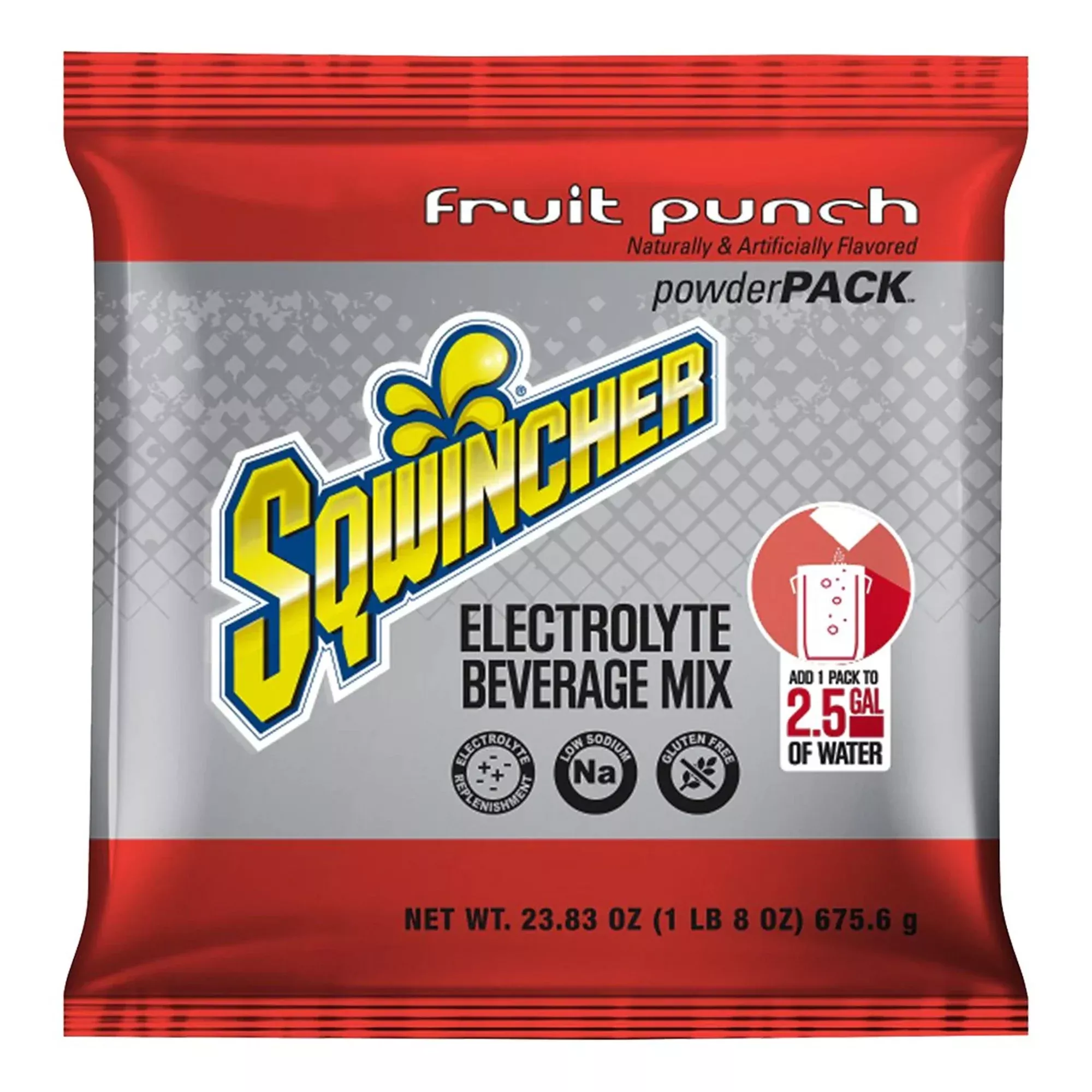 Sqwincher Powder Pack Electrolyte Beverage Mix, Fruit Punch
