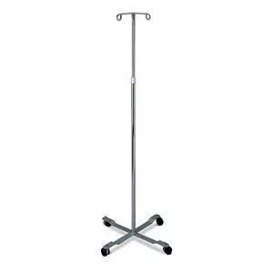 Standard IV Pole with 2 Hooks and 4 Caster Large 18"