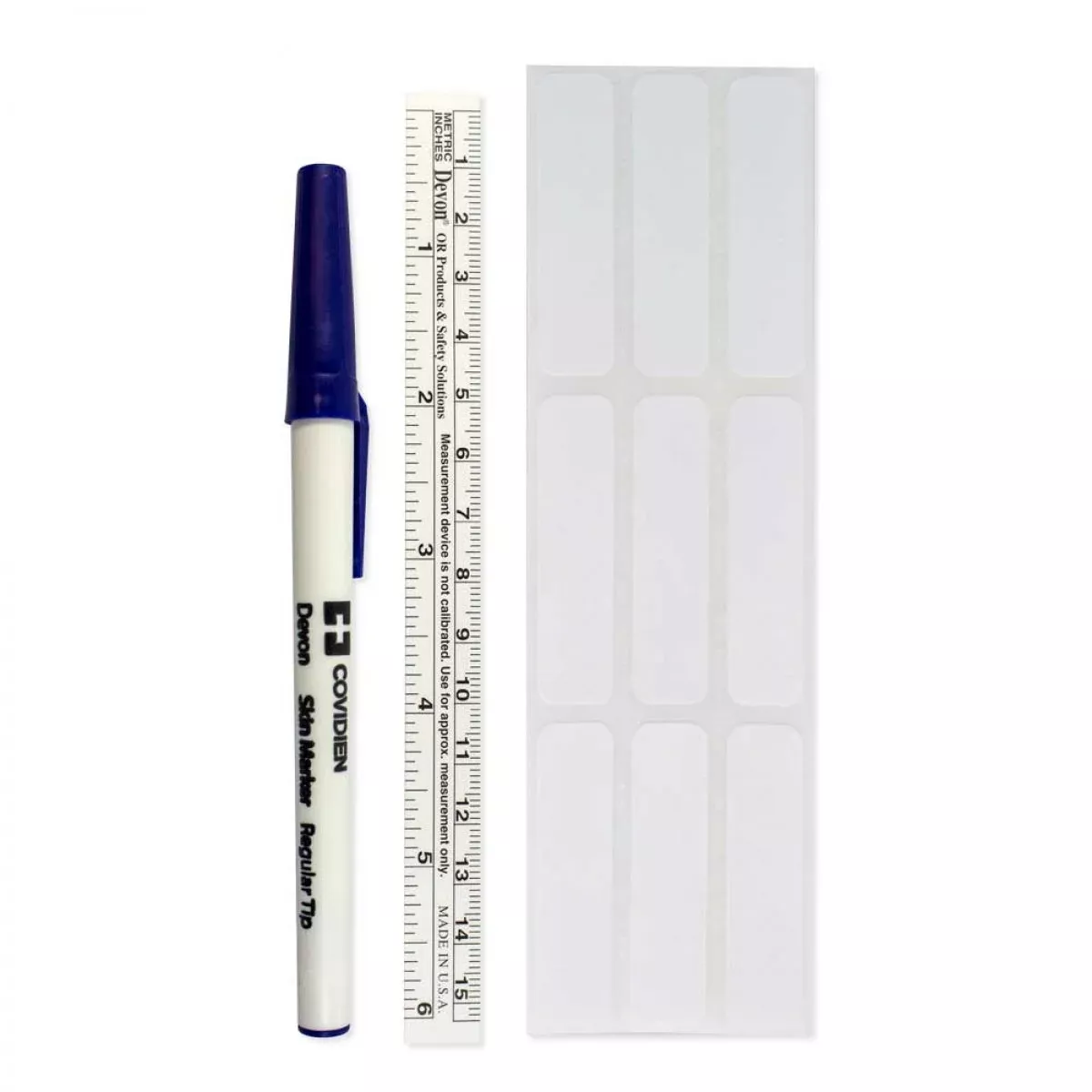 Sterile Skin Marking Pen Includes Ruler, 9 Labels Gentian Violet - 100 Per Case