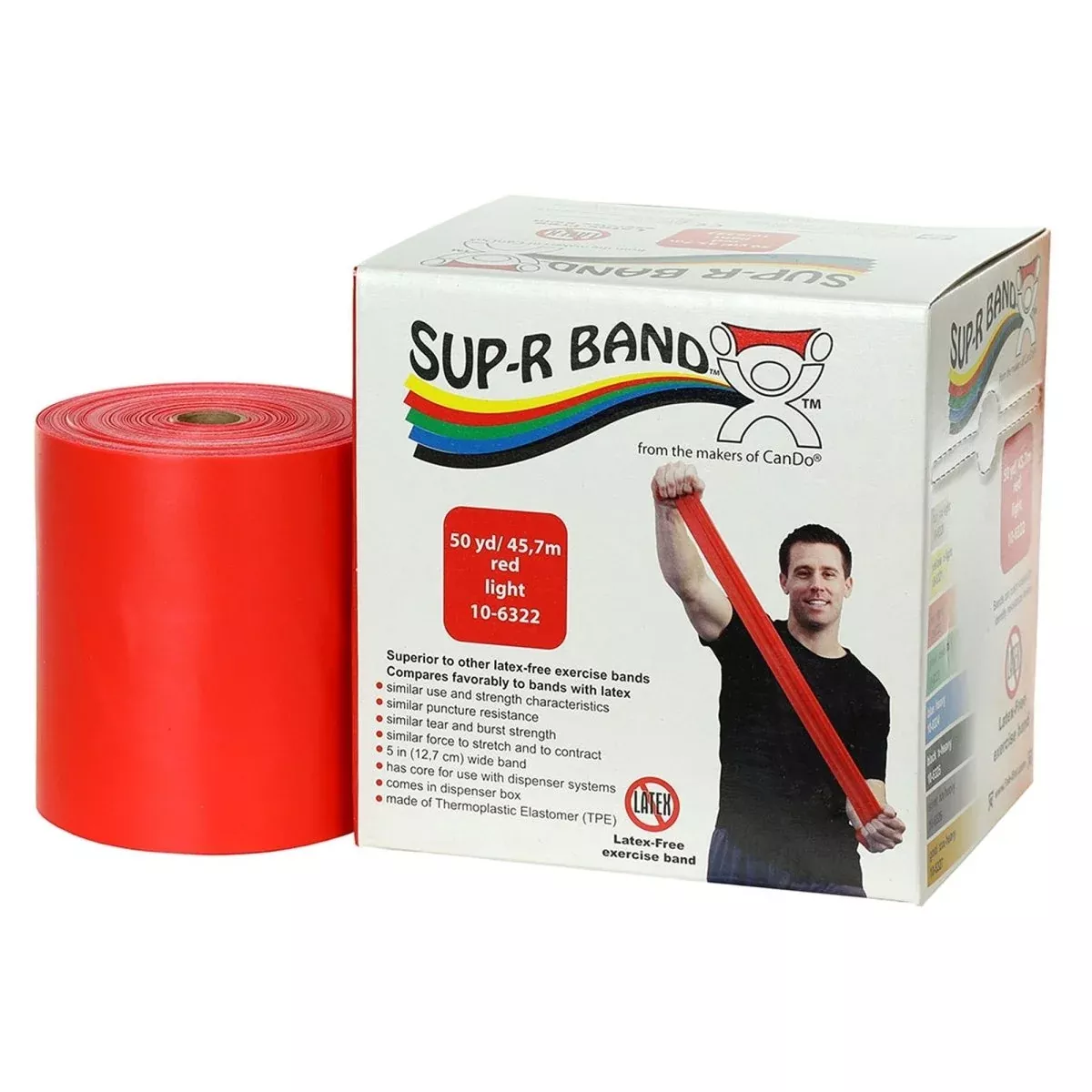 Sup-R Band Exercise Resistance Band, Red, 5 Inch x 50 Yard