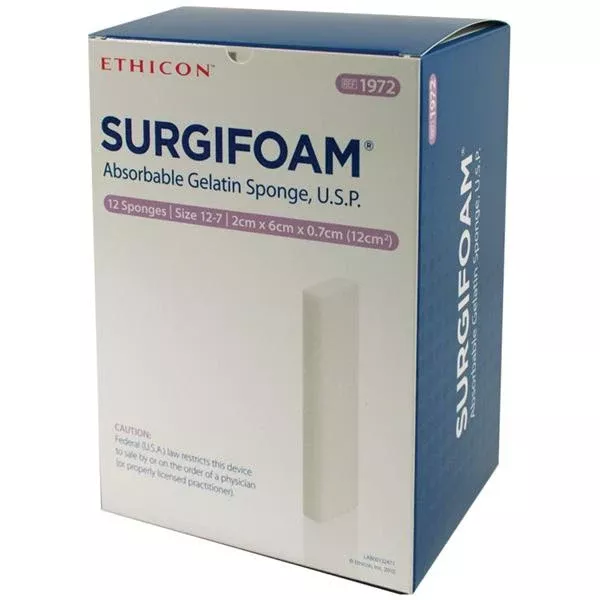 Surgifoam Absorbable Gelatin Sponge 2cm x 6cm x 7mm