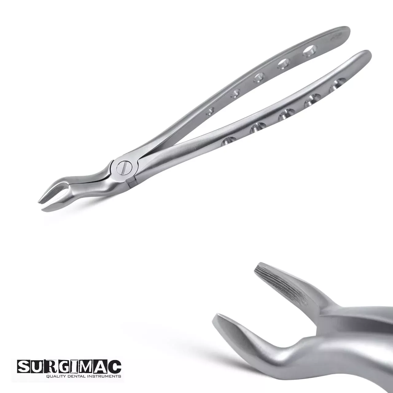 Surgimac 67 Extracting Forceps, Upper Molars, Atraumair. Stainless Steel