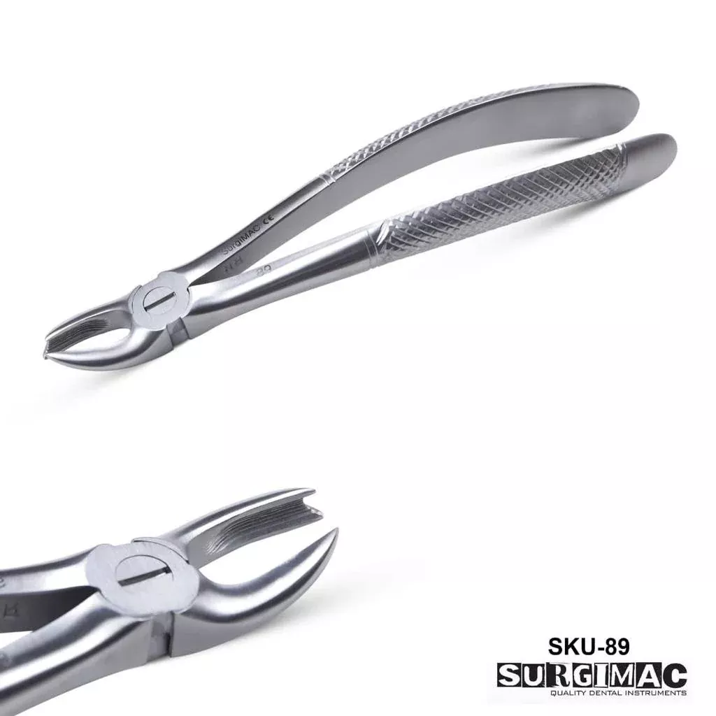 SurgiMac #89 Extracting Forceps for Upper Right Molar. Stainless Steel, English