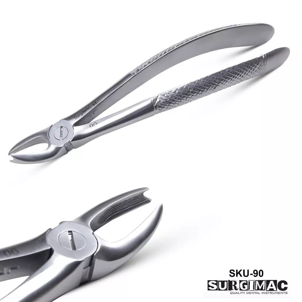 Surgimac #90 Extracting Forceps for Upper Left Molar. Stainless Steel, English