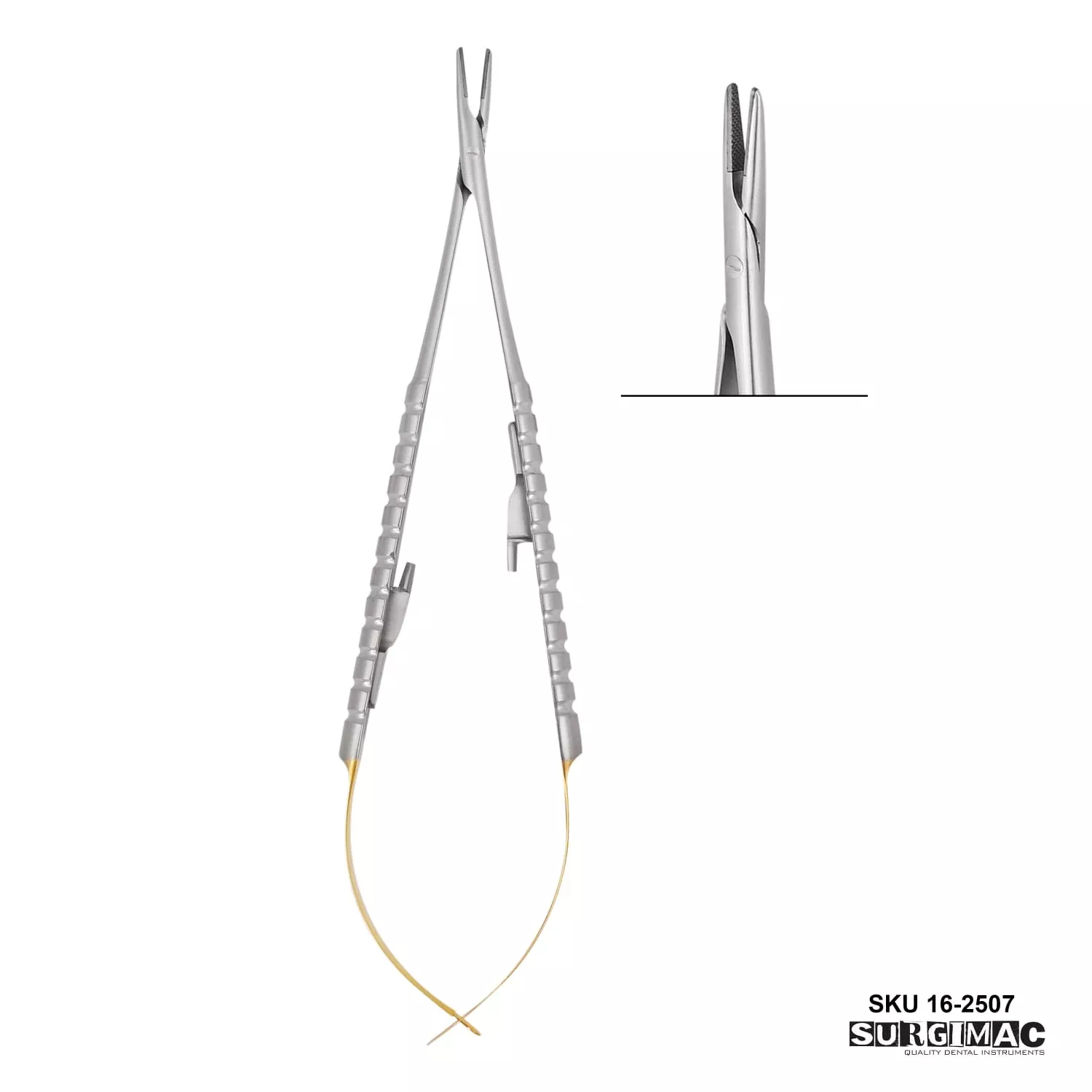 Surgimac Curved Castroviejo Needle Holder 5.5" with Locking Handle 1/Pk