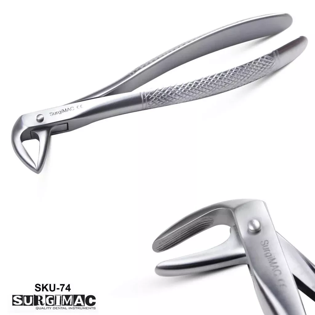 SurgiMac's Forceps #74 Upper Molar Apical Retention Forceps, with Thin, Sharp