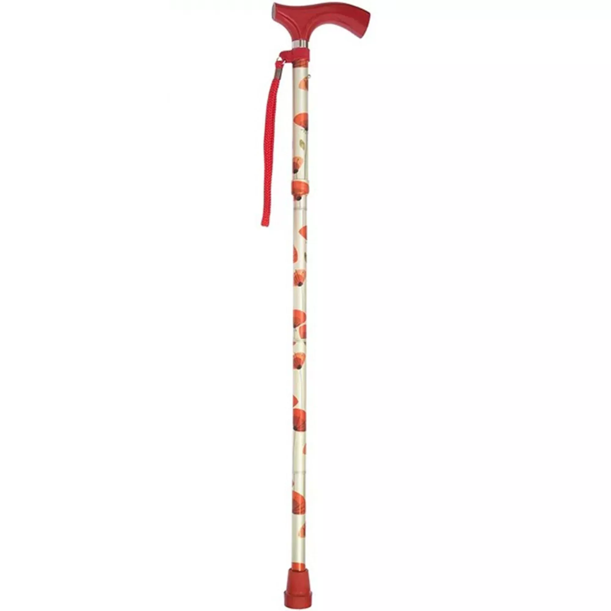 Switch Sticks Folding Cane, Poppies Print, 32 to 37 Inch Height