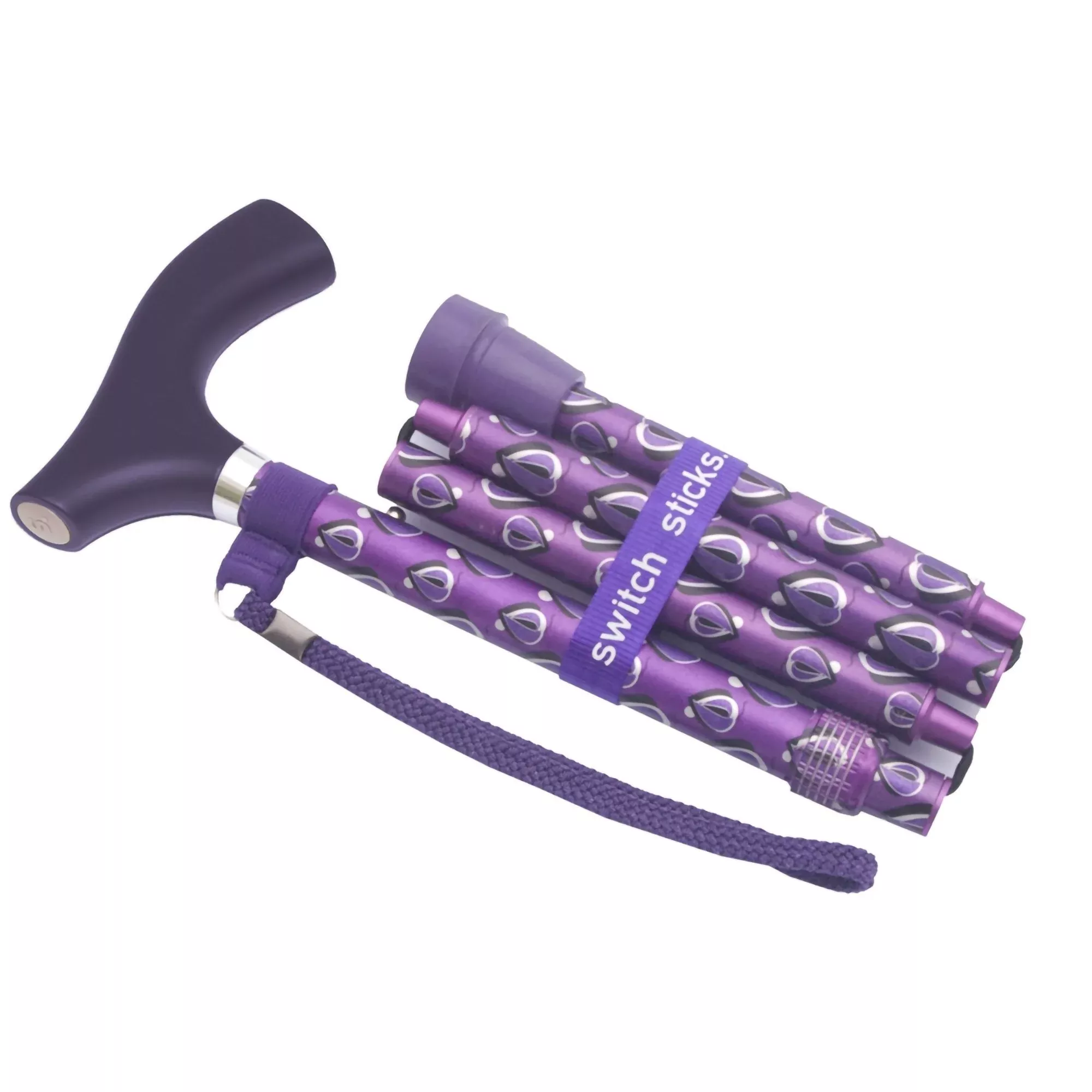Switch Sticks Folding Cane, Viking Print, 32 to 37 Inch Height