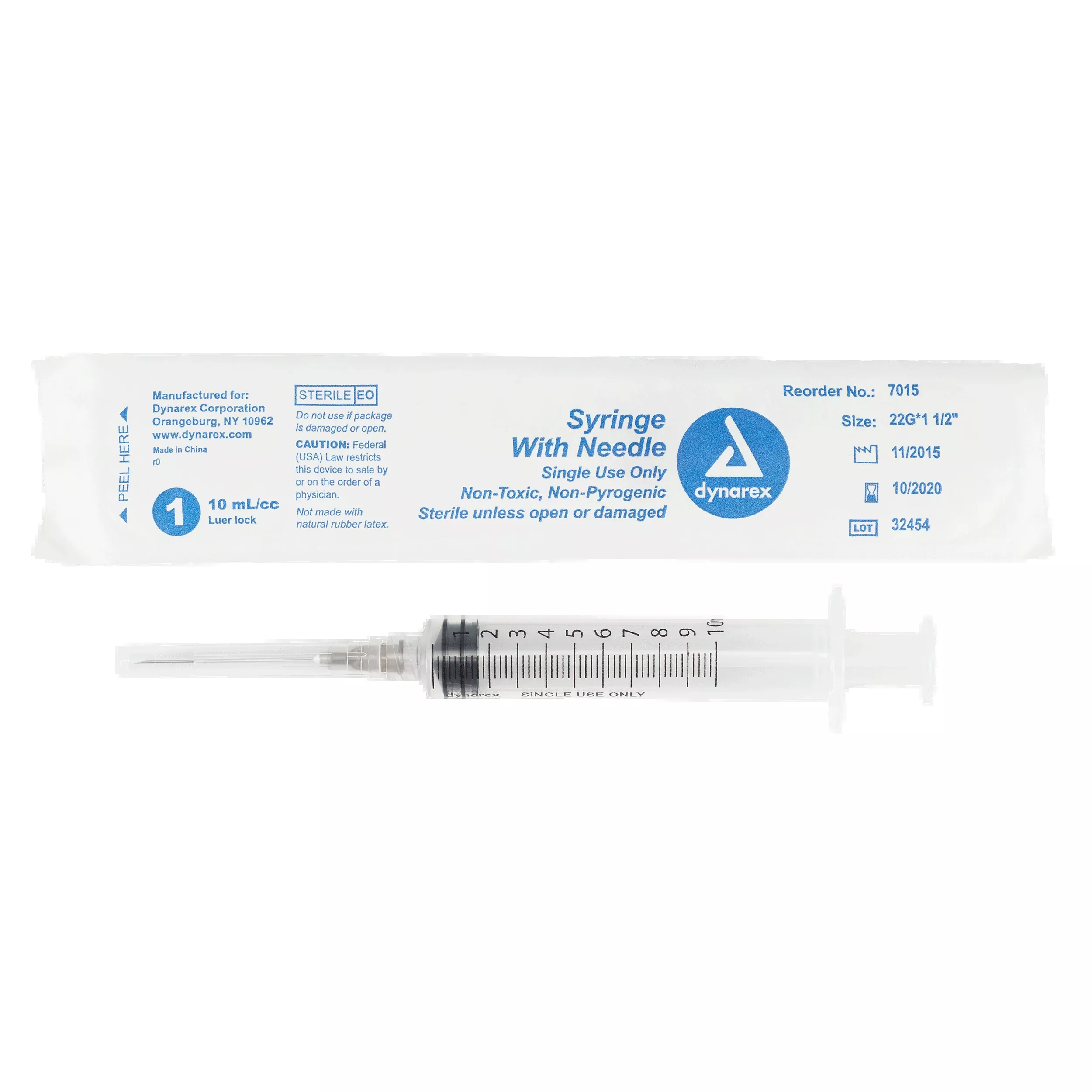 Syringes With Needle - 10cc - 22G, 1.5" needle
