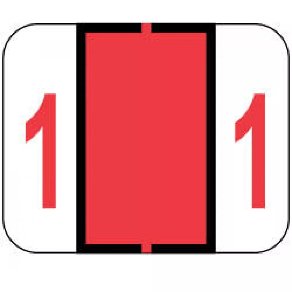 Tab Compatible 1282 Color Code Label Numeric "1" 1 1/4X1 Red Permanent 500 Per Roll