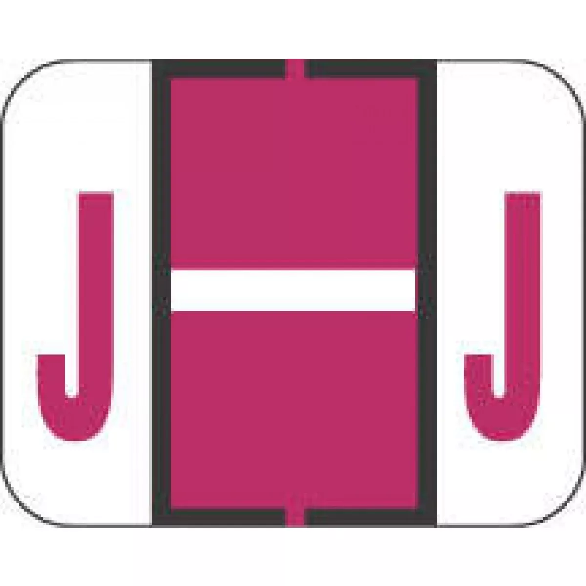 Tab Compatible 1283 Color Code Label Alpha "J" 1 1/4" X 1" Red Permanent - 500 Per Roll