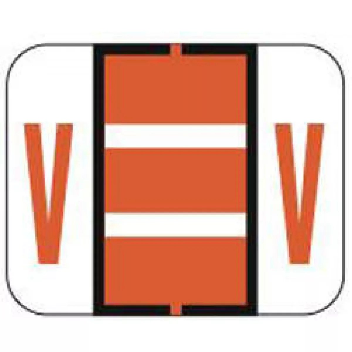 Tab Compatible 1283 Color Code Label Alpha "V" 1 1/4" X 1" Dark Orange Permanent - 225 Per Pack