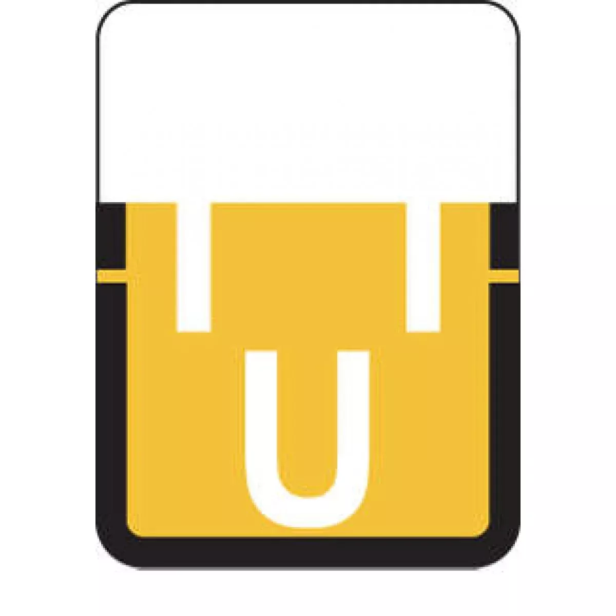 Tab Compatible 1307 Color Code Label Alpha "U" 1" X 3/4" Light Orange Permanent - 500 Per Roll