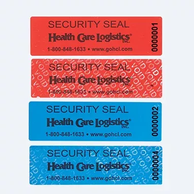 Tamper-Evident Void Message Seals, Numbered, Residue