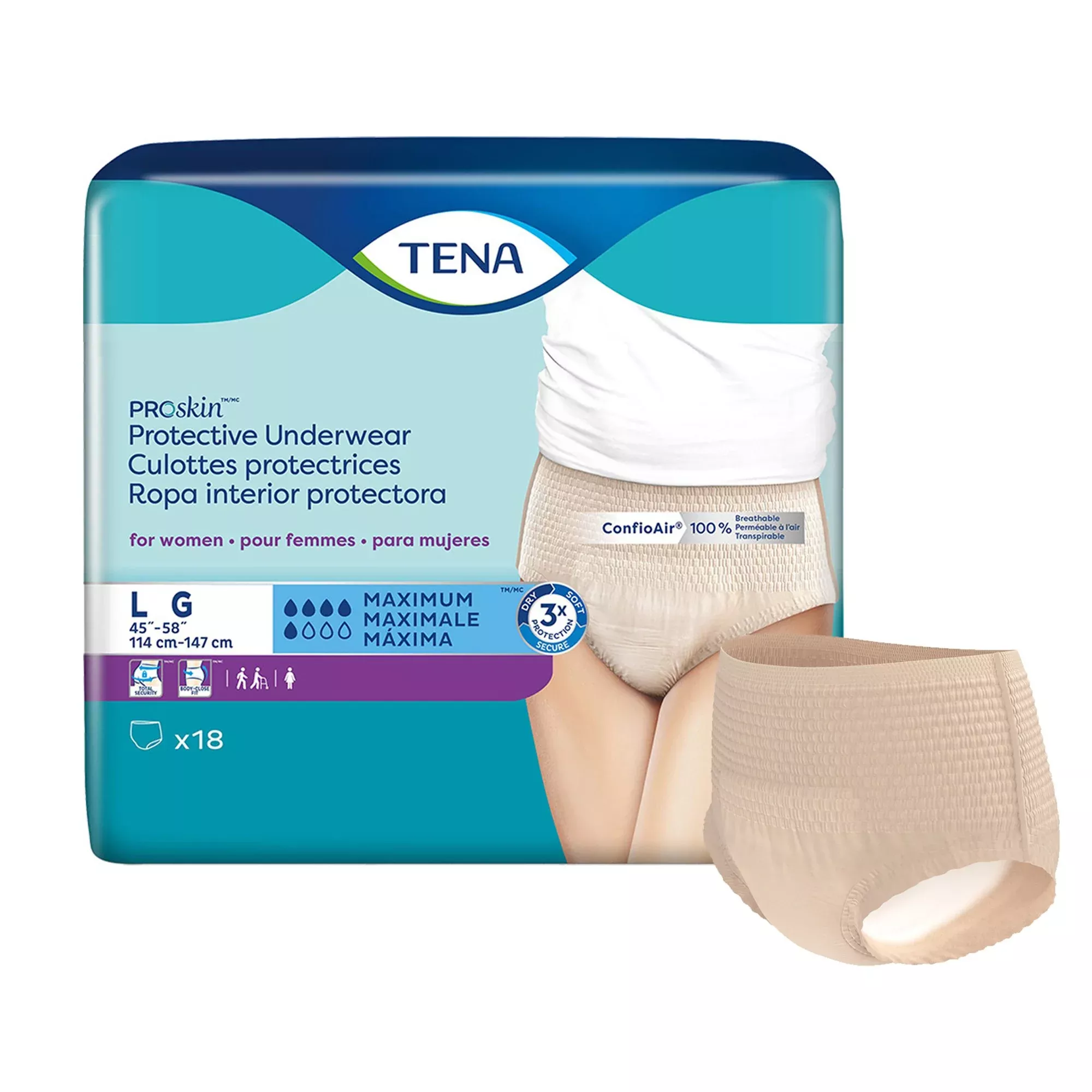 Tena ProSkin™ Maximum Absorbent Underwear for Women, Large