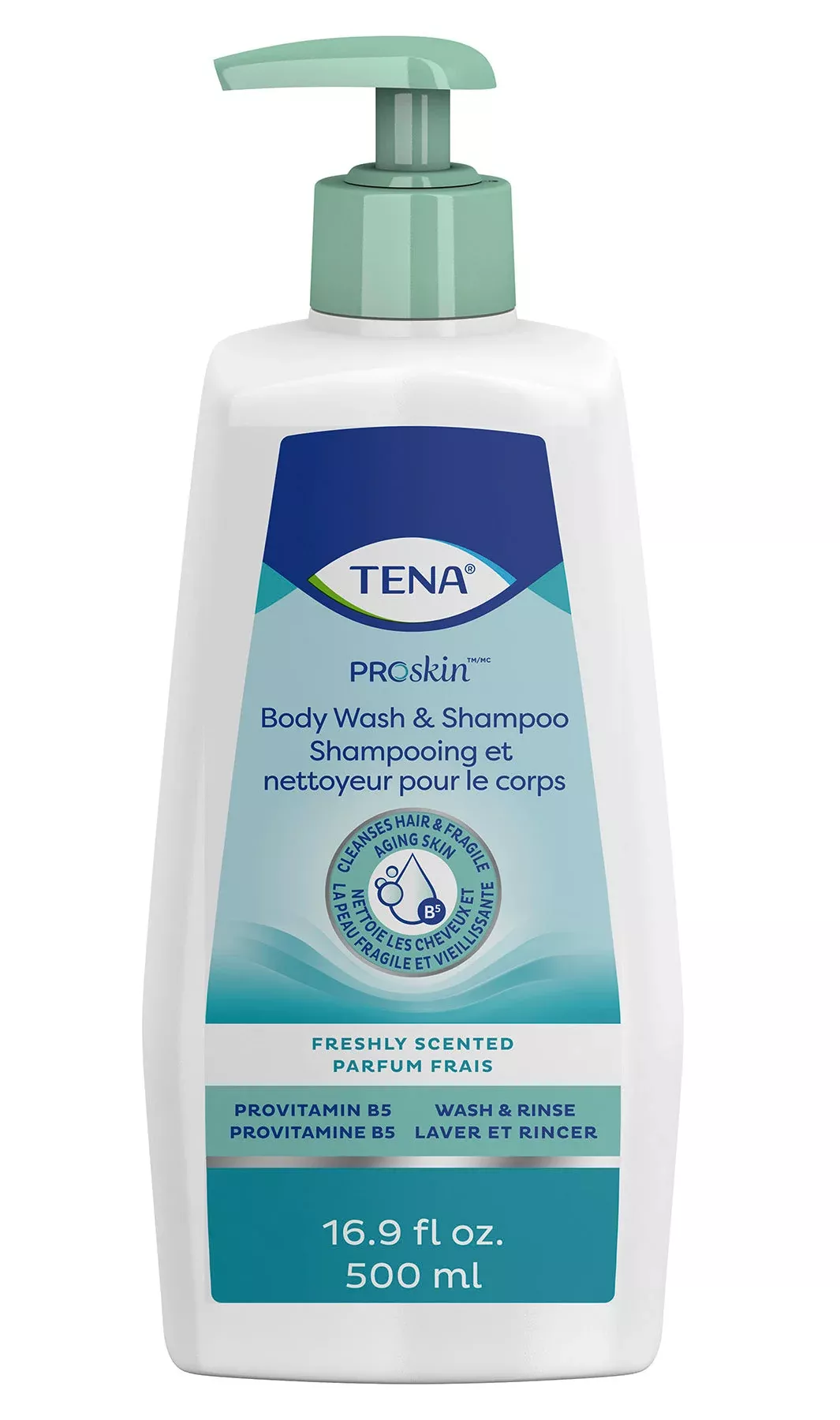 TENA Scented Body Wash & Shampoo, 16.9 oz