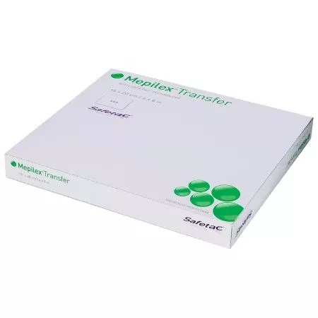 Thin Silicone Foam Dressing Mepilex Transfer 6 X 8 Inch Rectangle Silicone Adhesive without Border Sterile