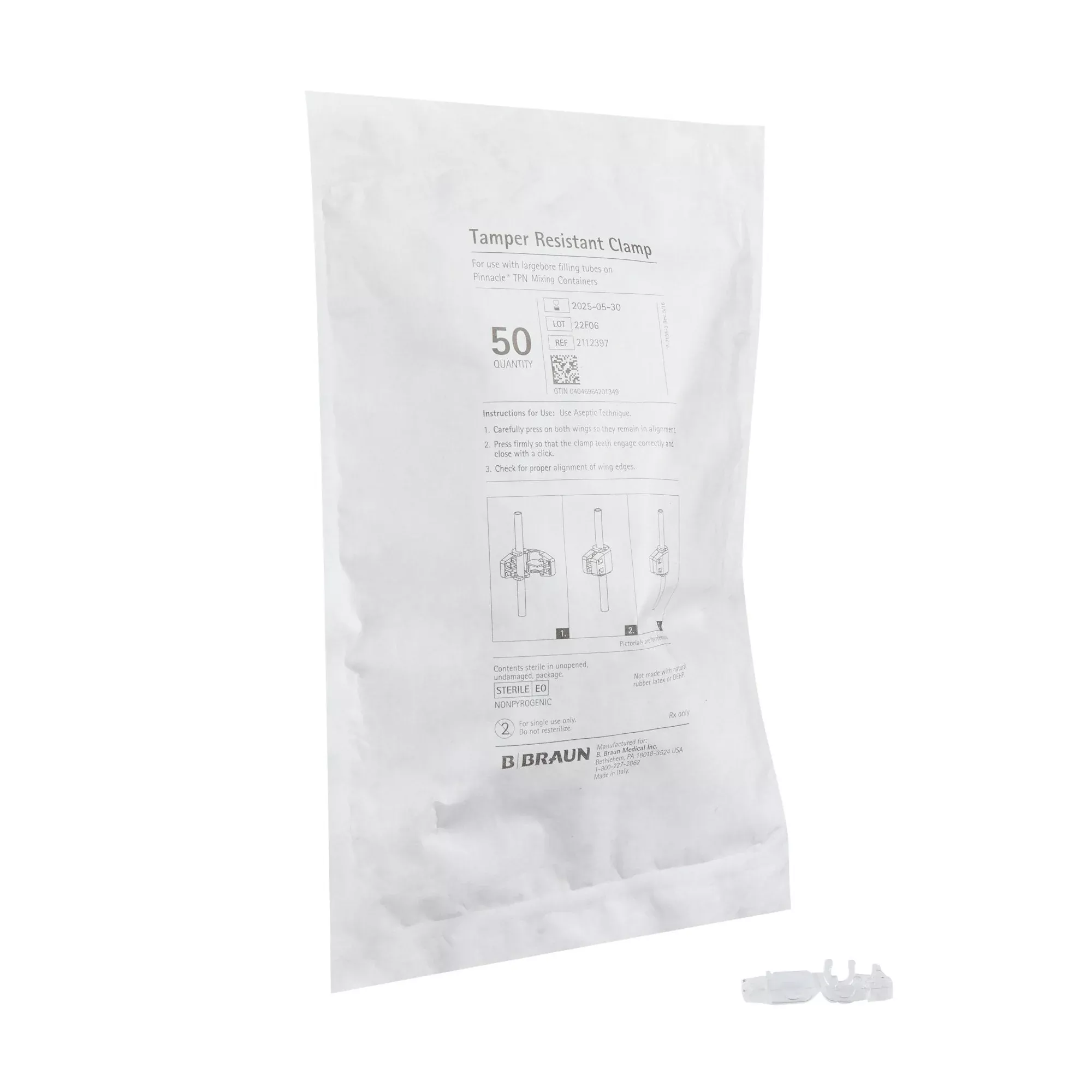 TPN Bag Tamper Resistant Clamp Pinnacle