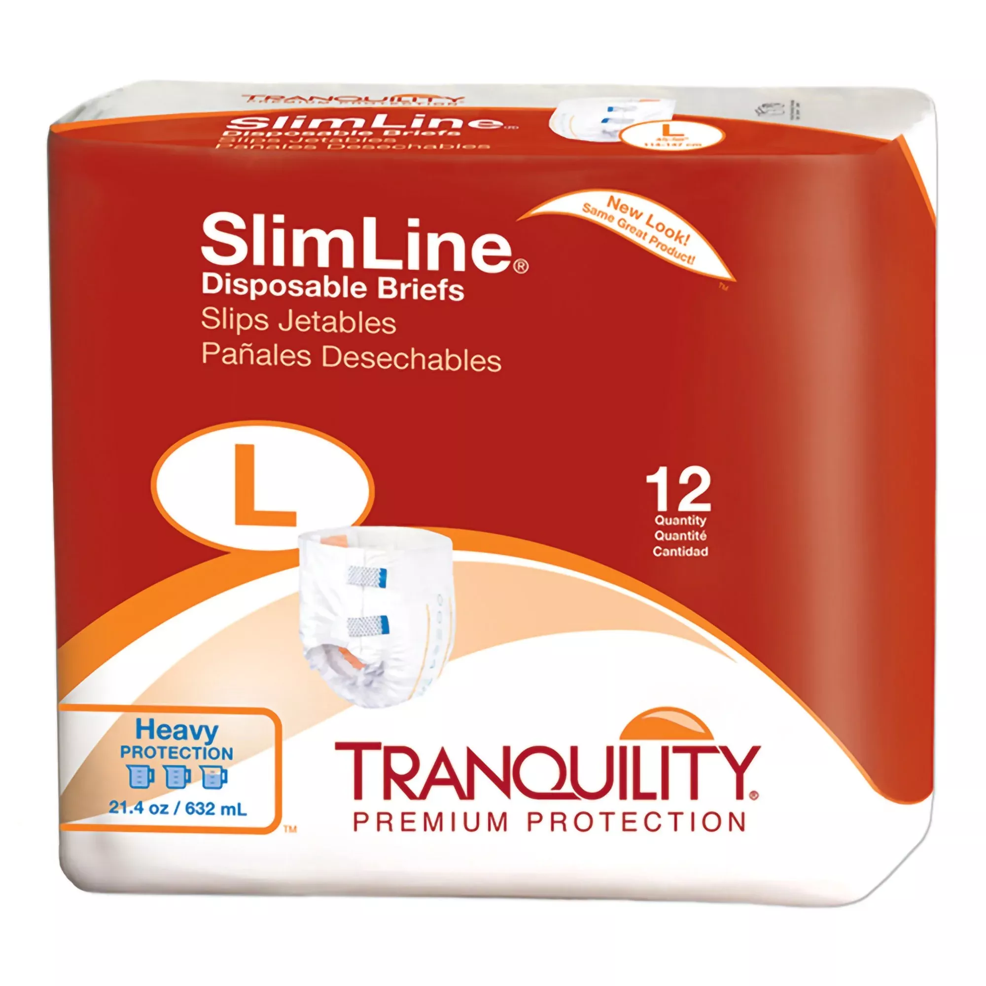Tranquility SlimLine Heavy Protection Incontinence Brief, Large