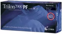 Trilon 2000 PF with MC3 Stretch Vinyl Standard Cuff Length Exam Glove, Ivory
