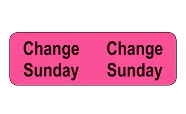 Tube Change Labels/Sunday H-2890-13172