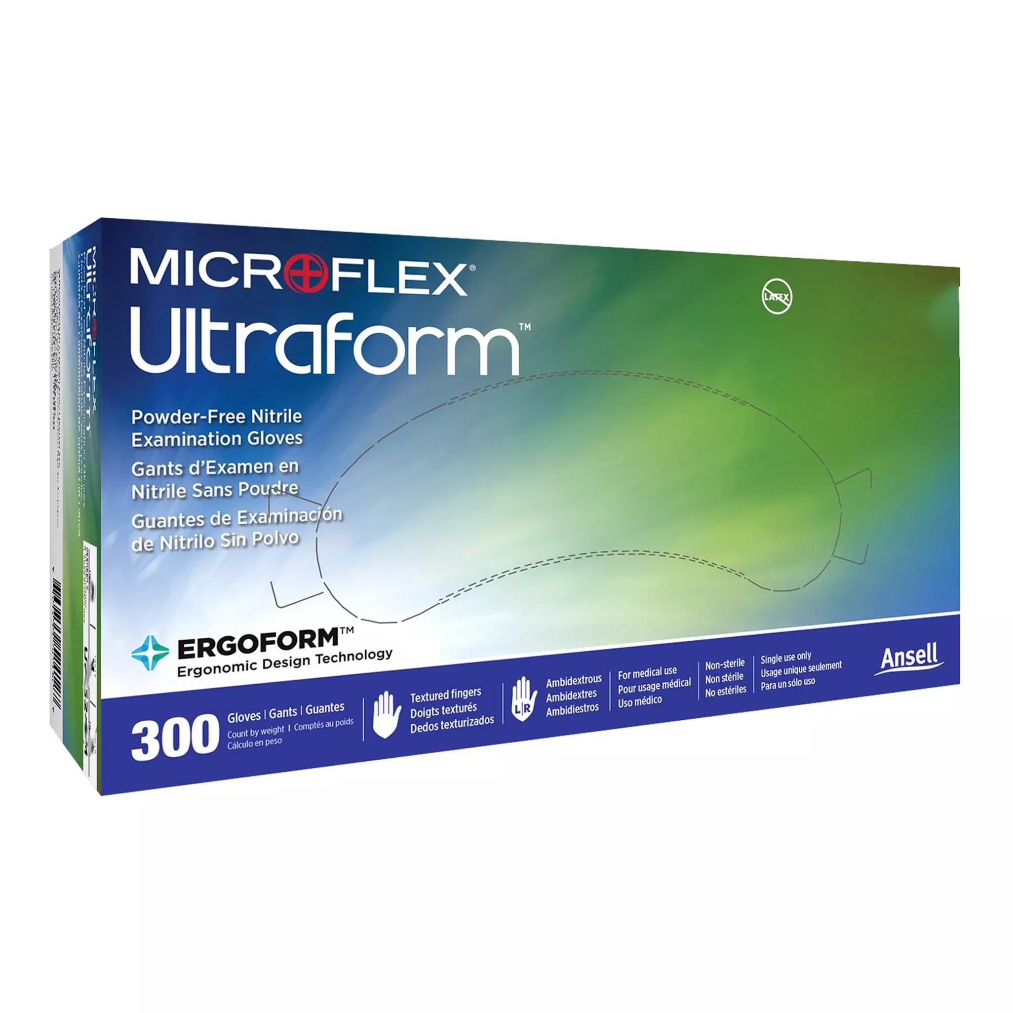 Ultraform Nitrile Exam Glove, Small / Medium, Blue