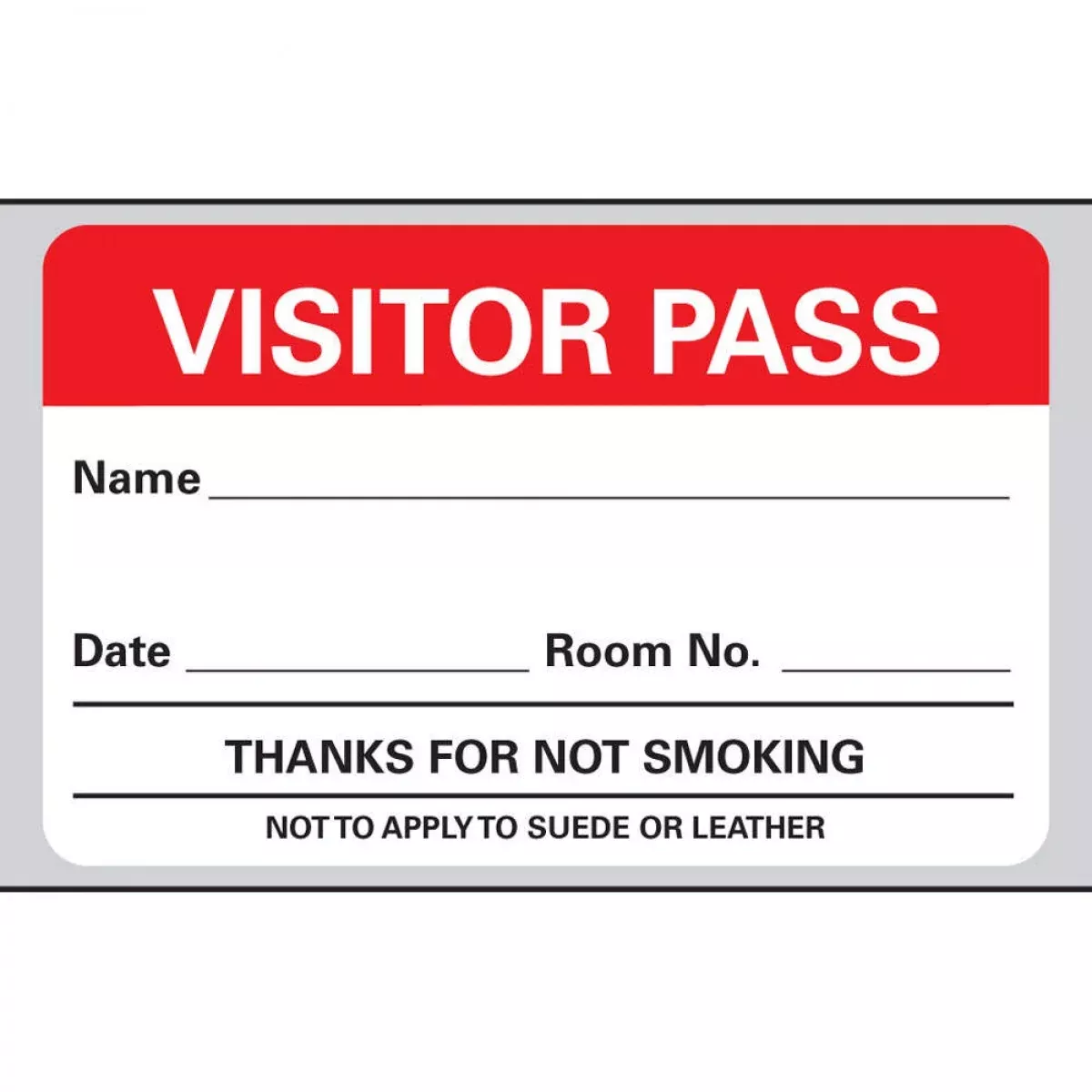 Visitor Pass Label (Paper, Removable) Visitor Pass 2 3/4 " X 1 3/4" White With Red - 500 Per Roll, 2 Rolls Per Box